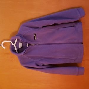 Columbia full zip fleece sweatshirt jacket, size xs 6/6x, purple